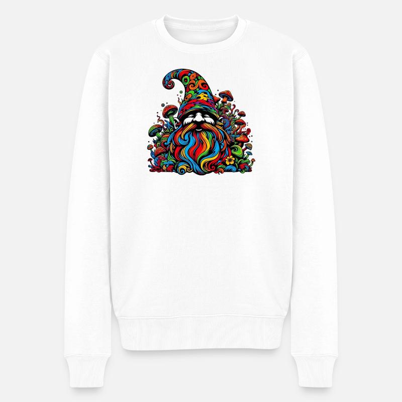 Gnom - Männer Premium Bio Pullover - Weiß