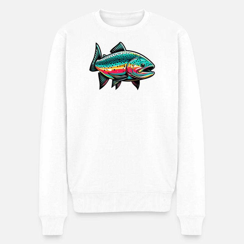 Saumon - Pull Premium bio Homme - blanc