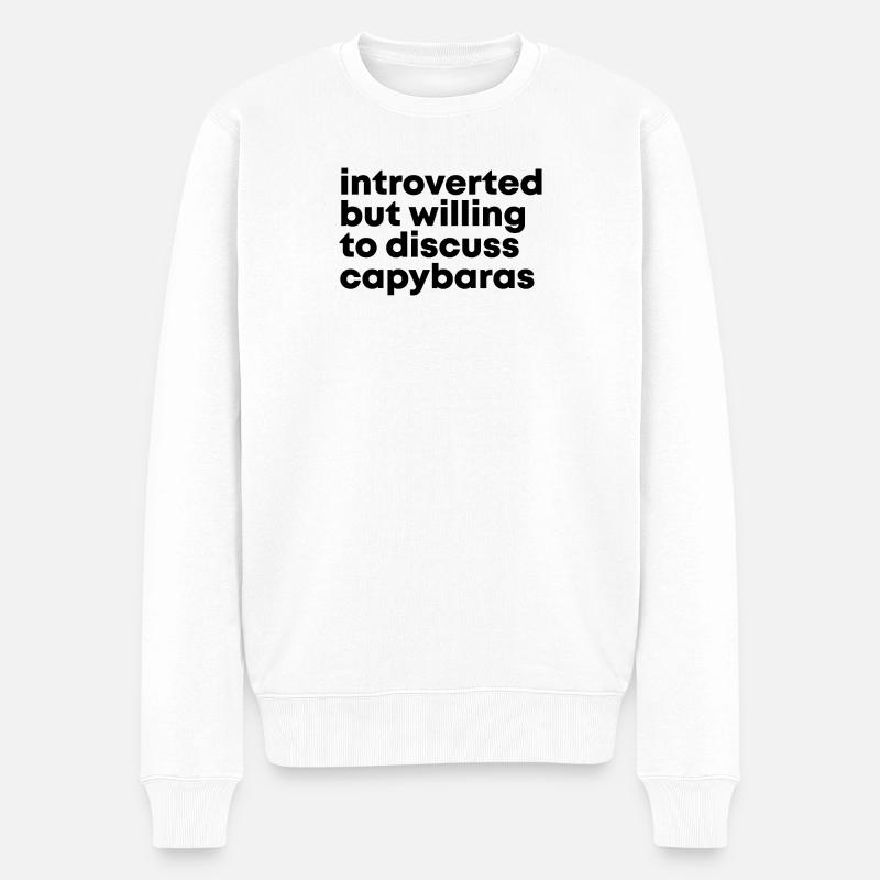 Capybara - Männer Premium Bio Pullover - Weiß