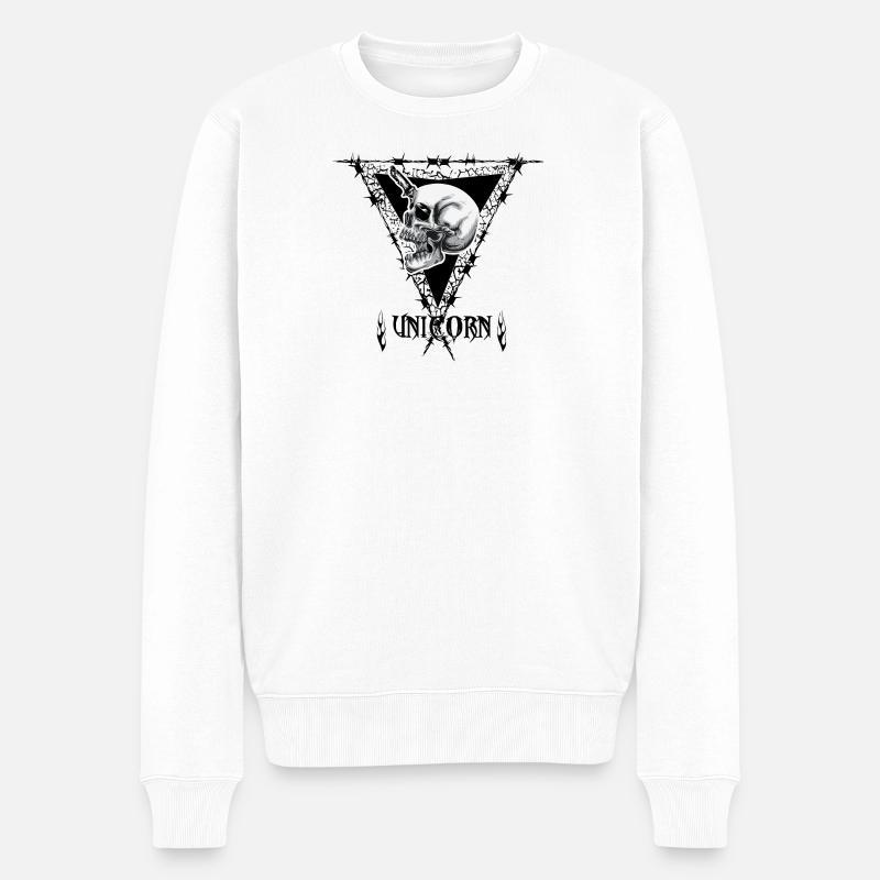 Tödliches Einhorn - Männer Premium Bio Pullover - Weiß
