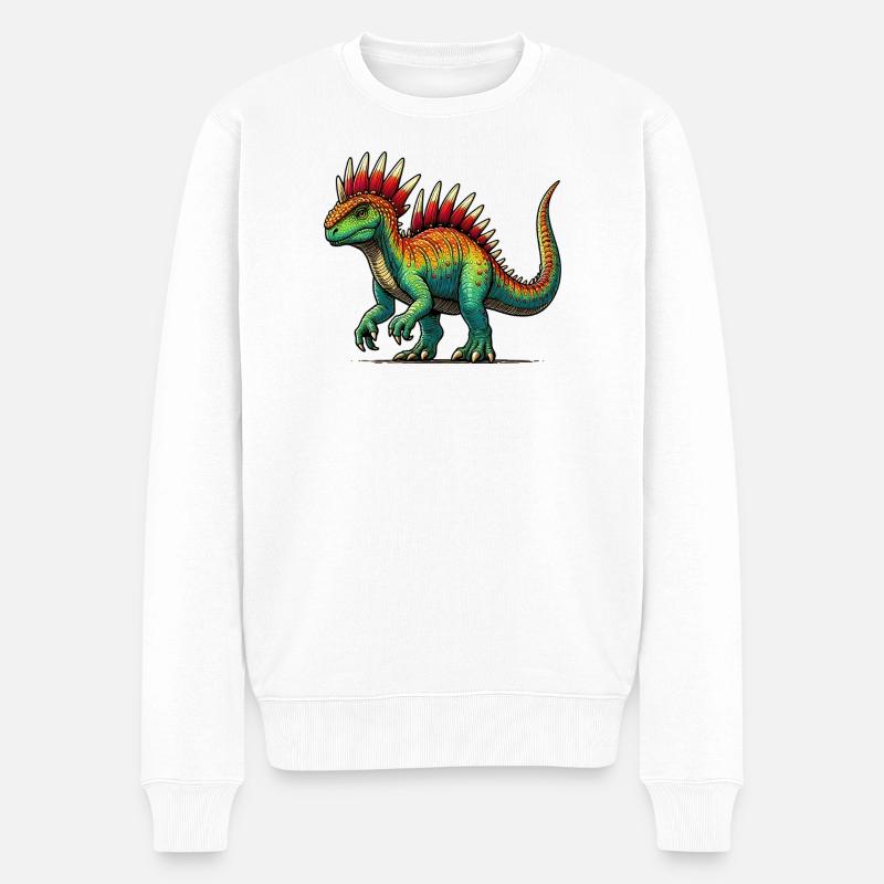 Dinosaurier - Männer Premium Bio Pullover - Weiß