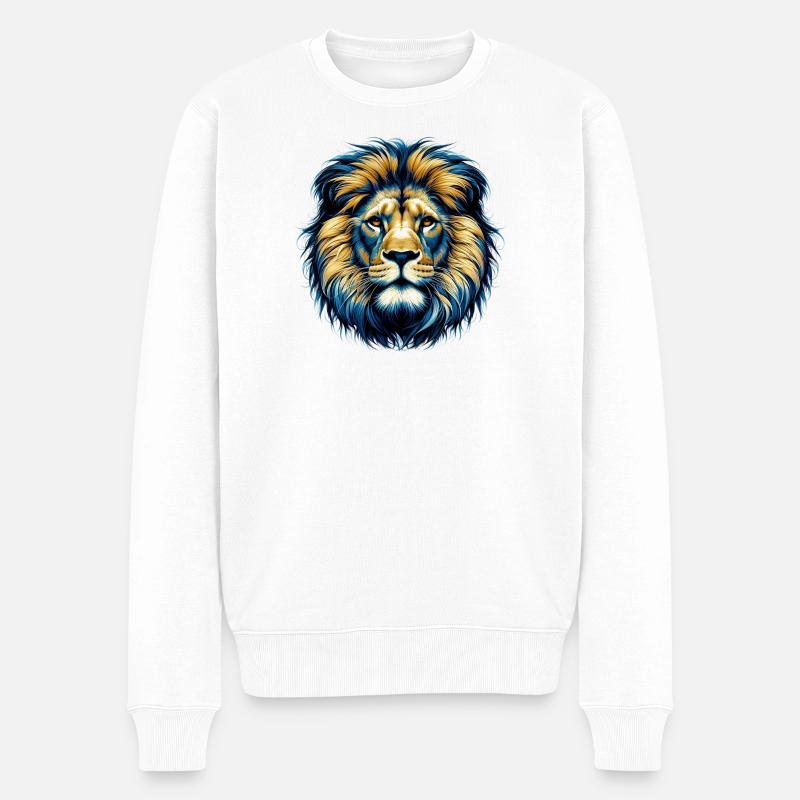 Lion - Pull Premium bio Homme - blanc