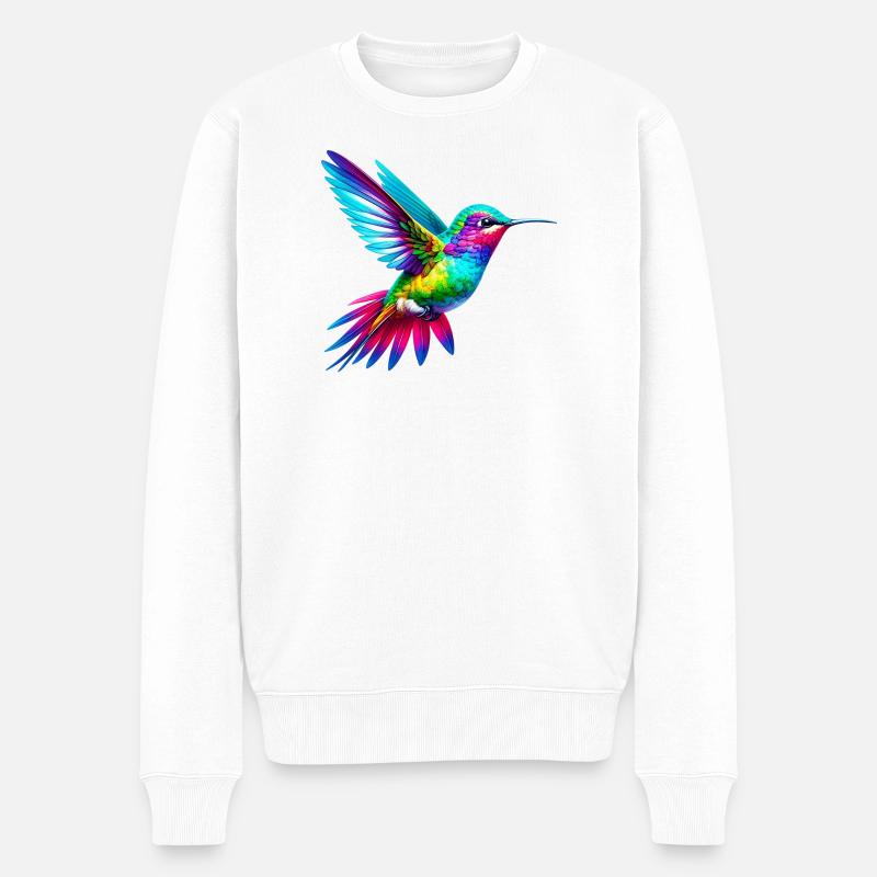Kolibri - Männer Premium Bio Pullover - Weiß