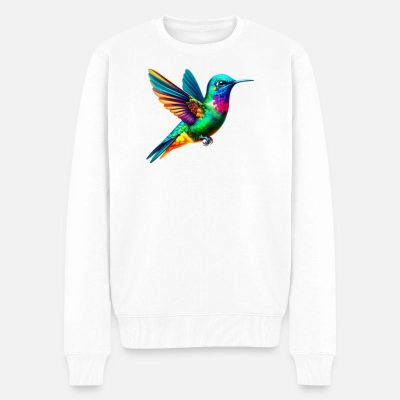 Kolibri - Männer Premium Bio Pullover - Weiß