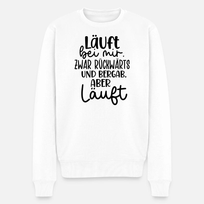 Sprüche Schrift Lustige Sprüche - Männer Premium Bio Pullover - Weiß