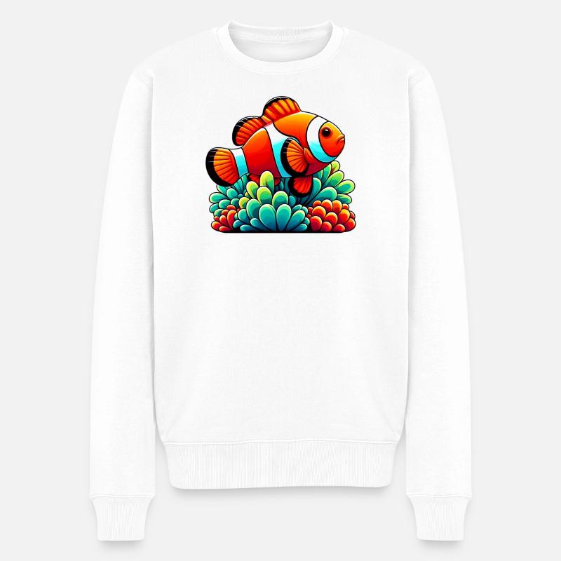 Clownfische - Männer Premium Bio Pullover - Weiß