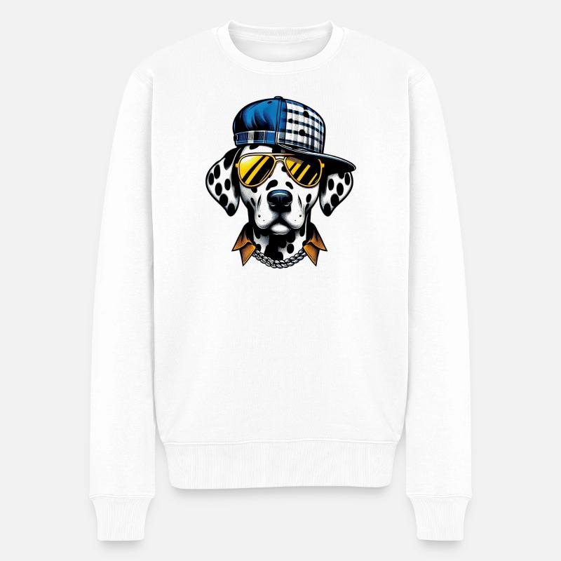 Hund - Männer Premium Bio Pullover - Weiß