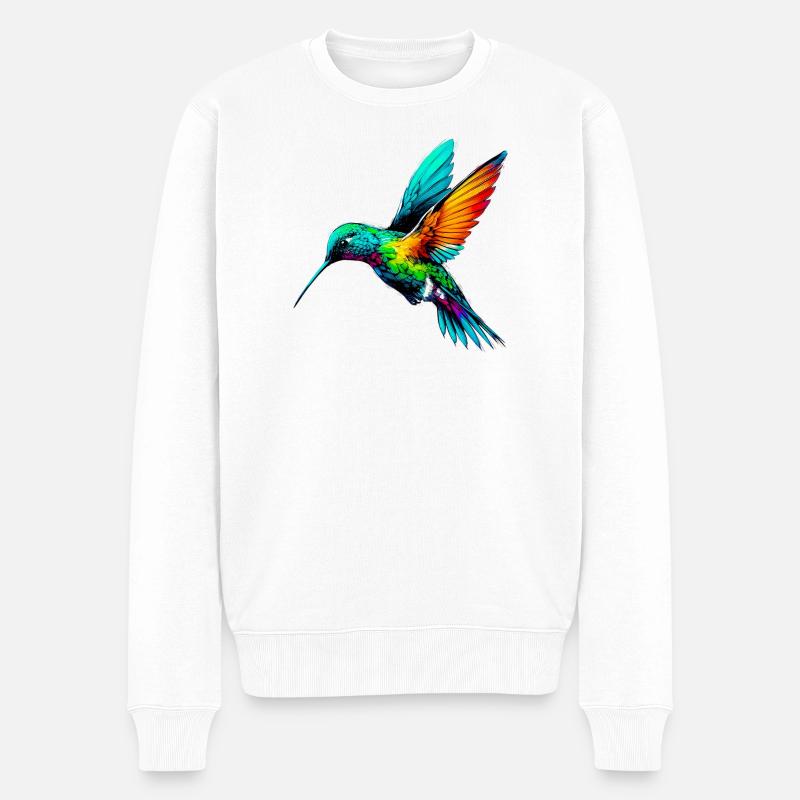 Kolibri - Männer Premium Bio Pullover - Weiß