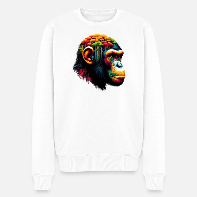Singe - Pull Premium bio Homme - blanc