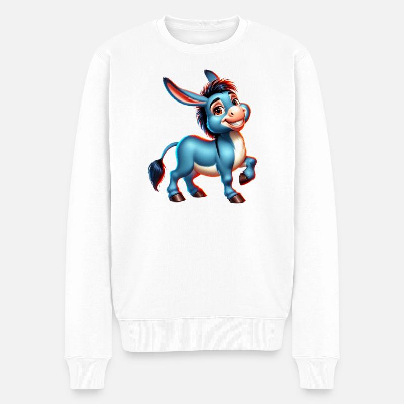 Esel-Maultier - Männer Premium Bio Pullover - Weiß
