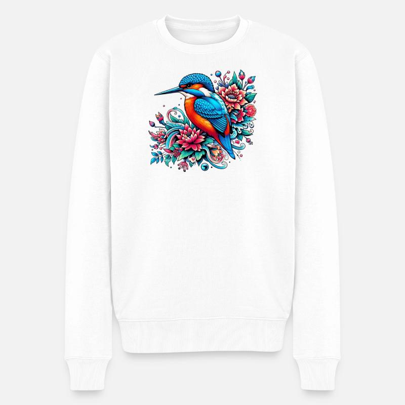 Eisvogel - Männer Premium Bio Pullover - Weiß