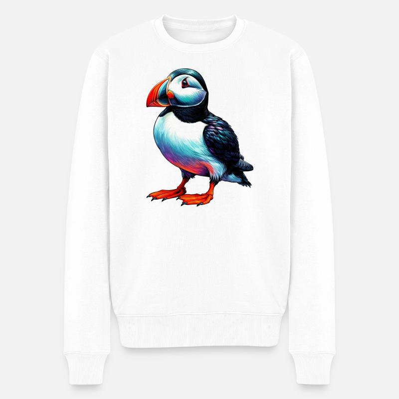 Papageitaucher - Männer Premium Bio Pullover - Weiß