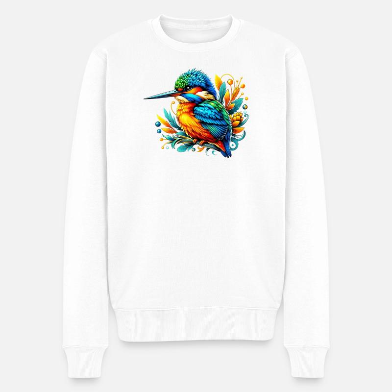 Eisvogel - Männer Premium Bio Pullover - Weiß