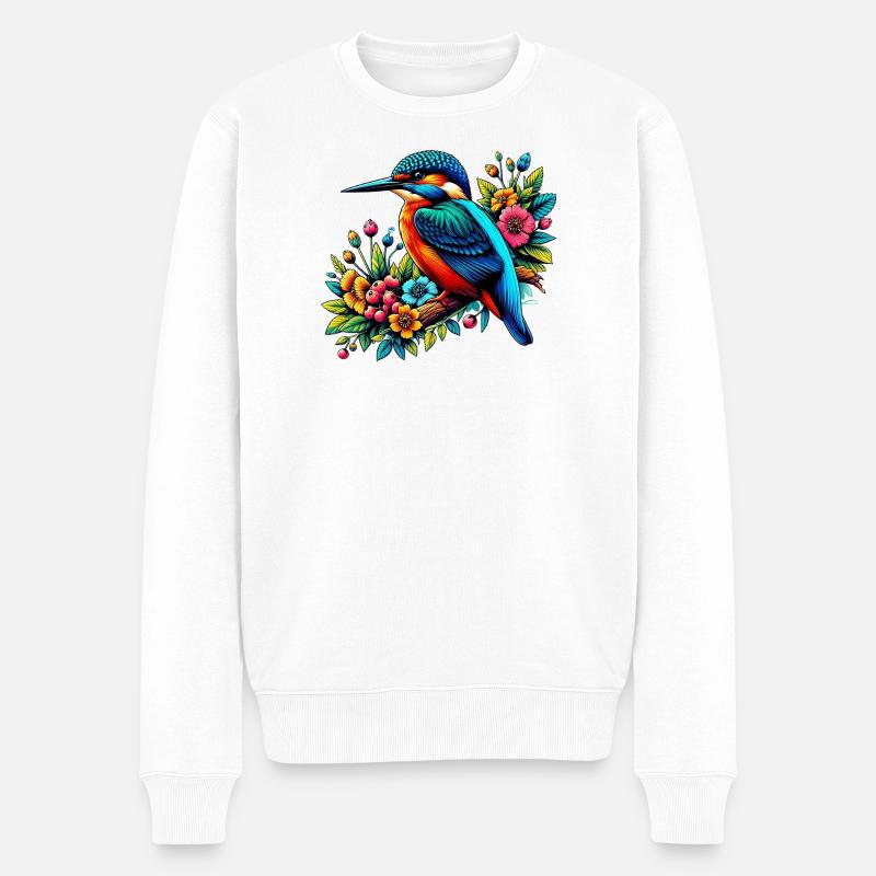 Eisvogel - Männer Premium Bio Pullover - Weiß