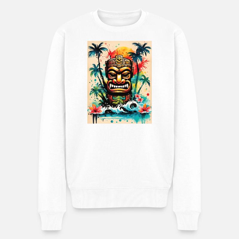 Art Tiki Splash - Pull Premium bio Homme - blanc