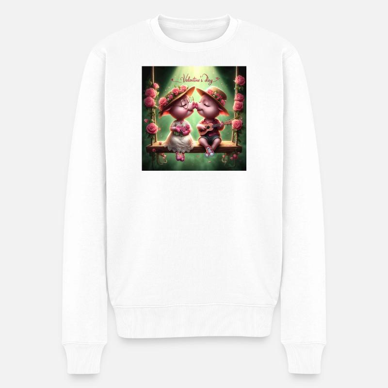 Saint Valentin - Pull Premium bio Homme - blanc