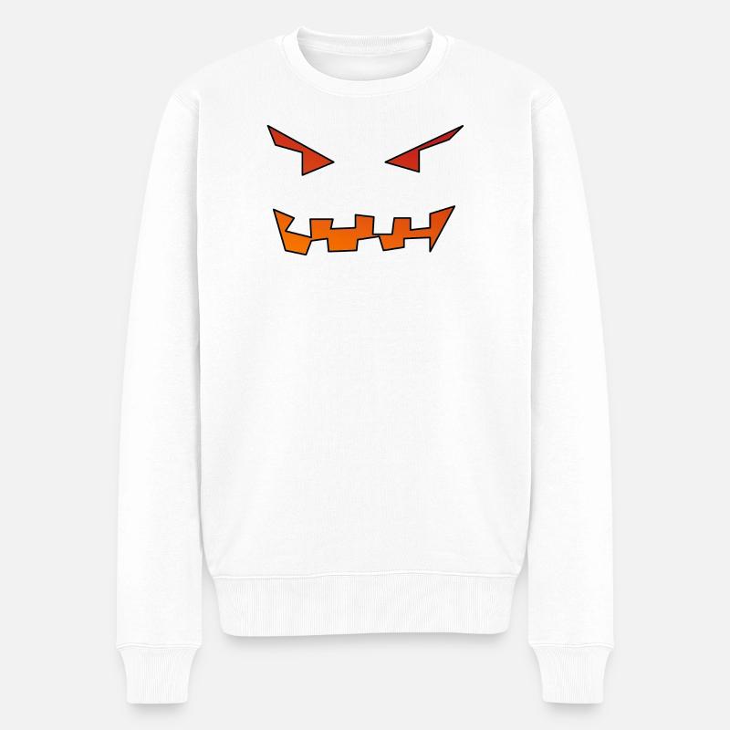 Kürbisgesicht - Männer Premium Bio Pullover - Weiß