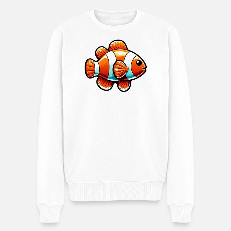 Clownfisch - Männer Premium Bio Pullover - Weiß