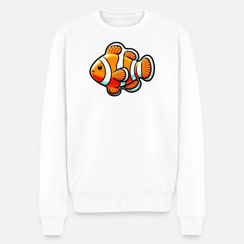 Clownfisch - Männer Premium Bio Pullover - Weiß