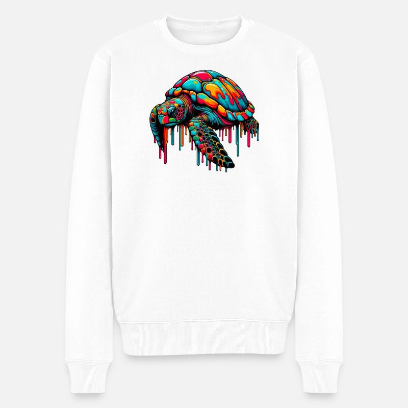 Schildkröte - Männer Premium Bio Pullover - Weiß