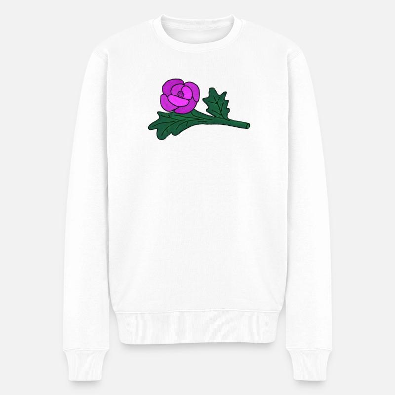 Poprose lila - Männer Premium Bio Pullover - Weiß