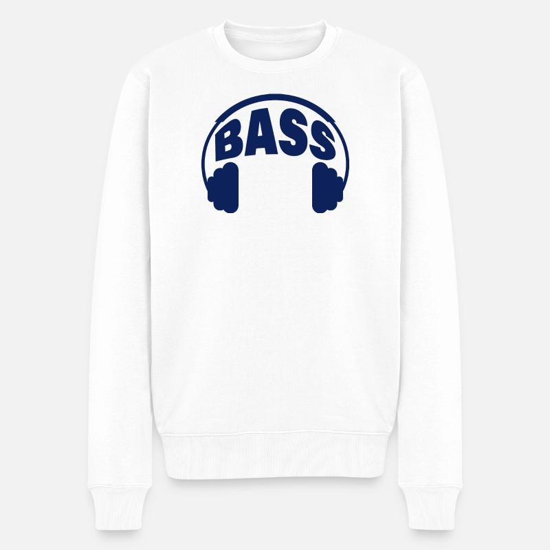BASS - Männer Premium Bio Pullover - Weiß