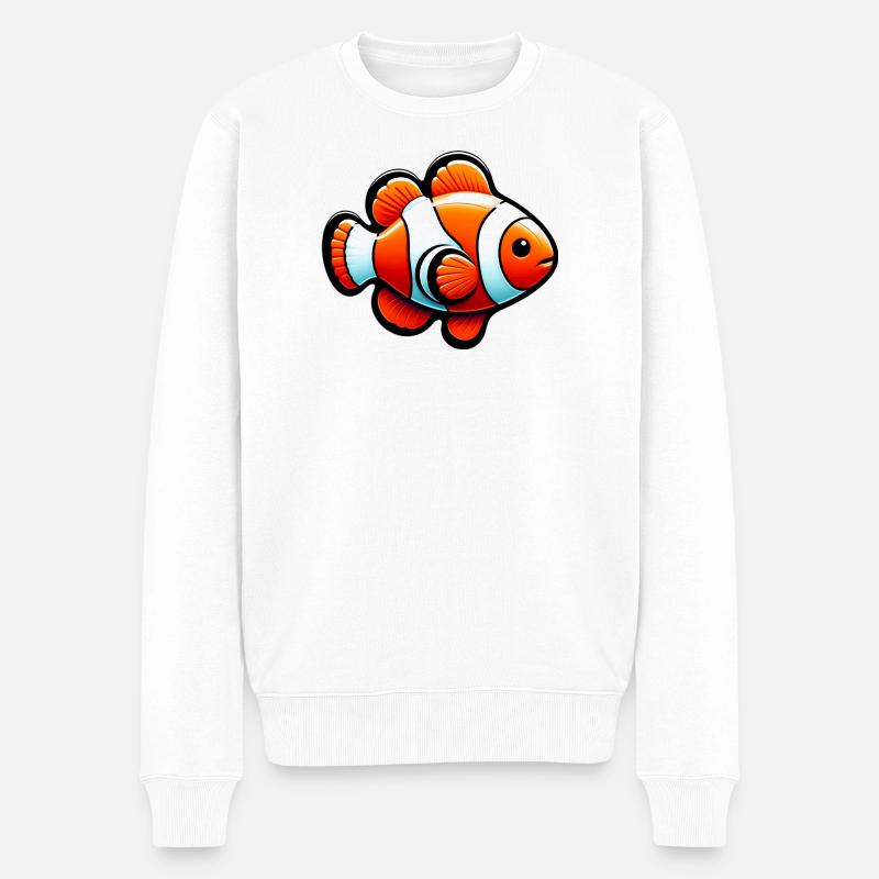 Poisson-clown - Pull Premium bio Homme - blanc