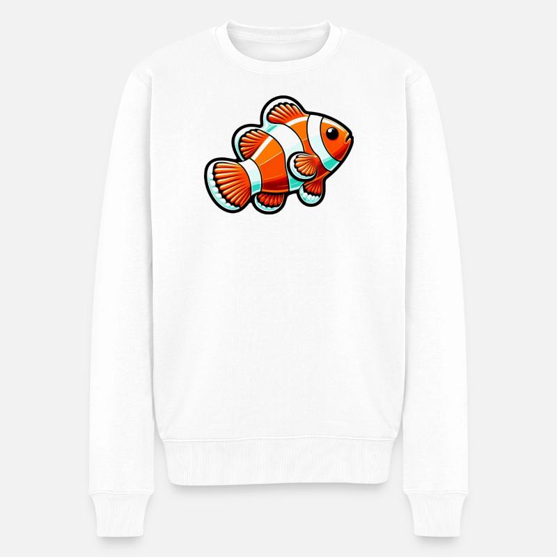Poisson-clown - Pull Premium bio Homme - blanc