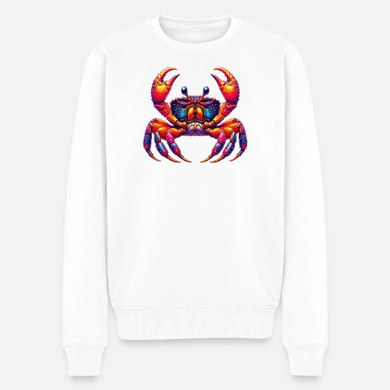 Krebs - Männer Premium Bio Pullover - Weiß