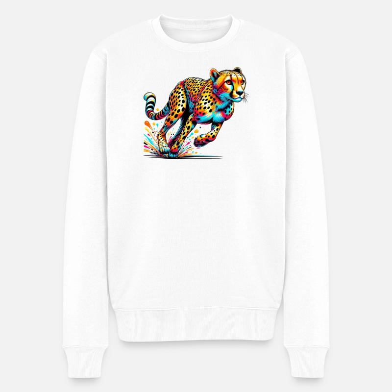 Gepard - Männer Premium Bio Pullover - Weiß