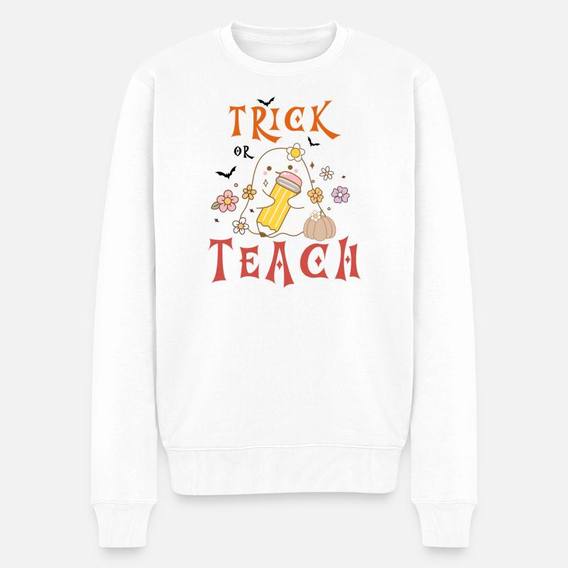 Trick Or Teach Halloween - Pull Premium bio Homme - blanc