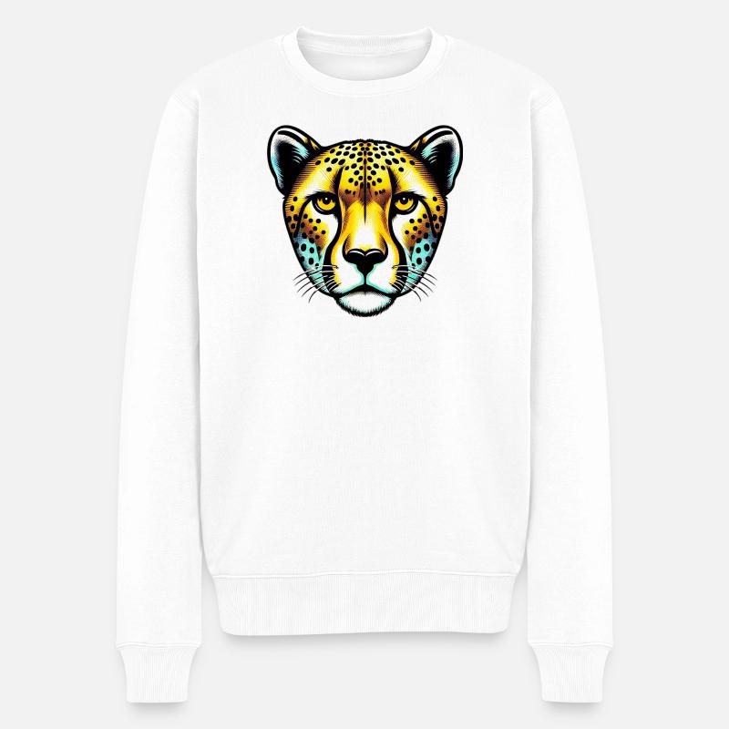 Gepard - Männer Premium Bio Pullover - Weiß