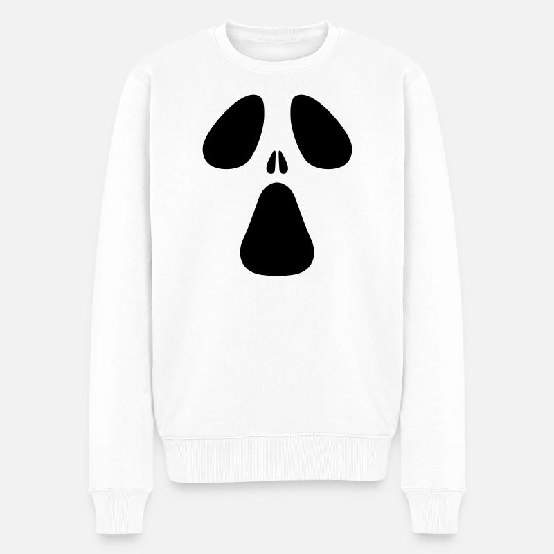 AC Designs Halloween Ghost Face - Pull Premium bio Homme - blanc