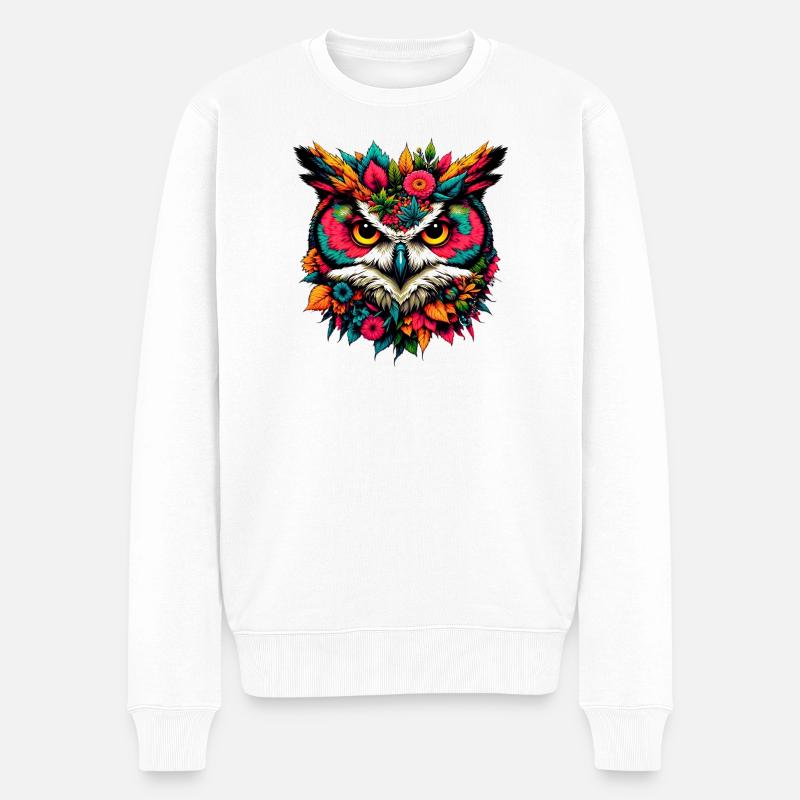 Hibou - Pull Premium bio Homme - blanc