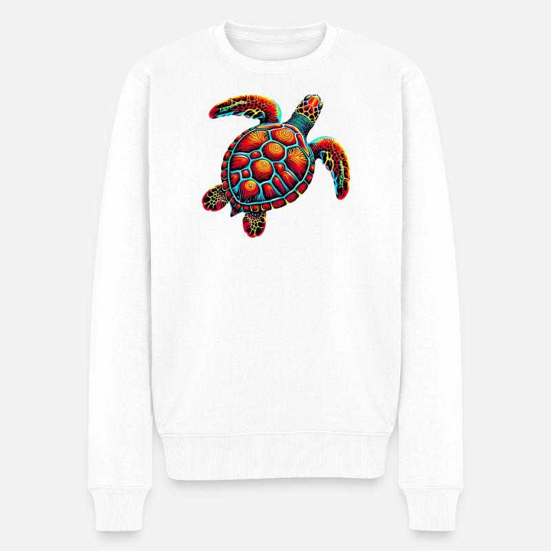Schildkröte - Männer Premium Bio Pullover - Weiß