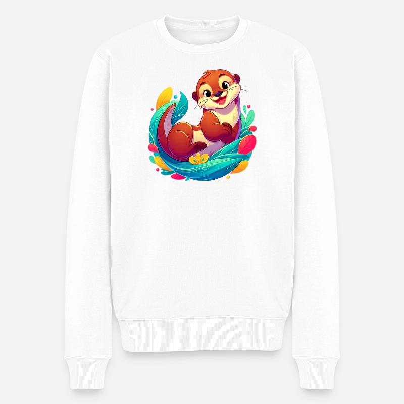 Otter - Männer Premium Bio Pullover - Weiß