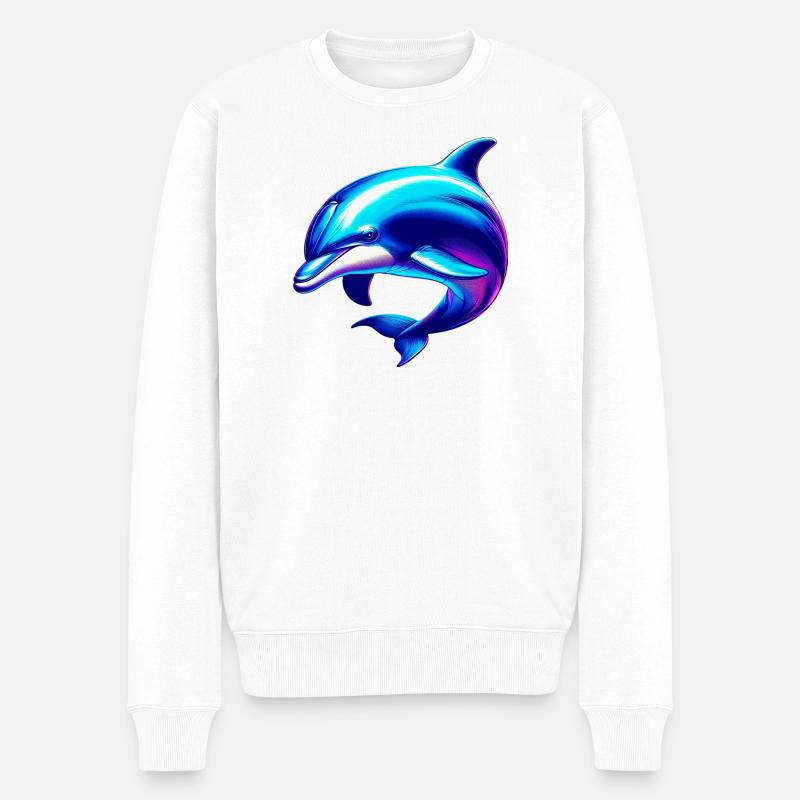 Delfin - Männer Premium Bio Pullover - Weiß