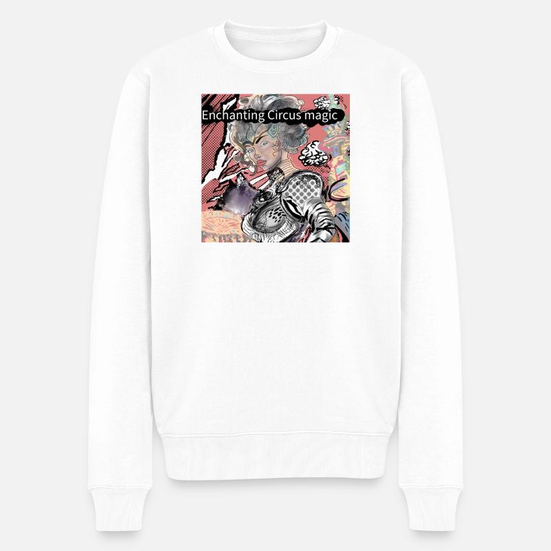 Bezaubernde Zirkusmagie - Männer Premium Bio Pullover - Weiß
