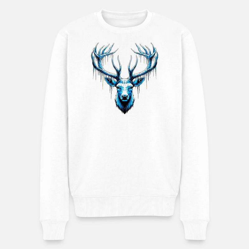 Eishirsch - Männer Premium Bio Pullover - Weiß
