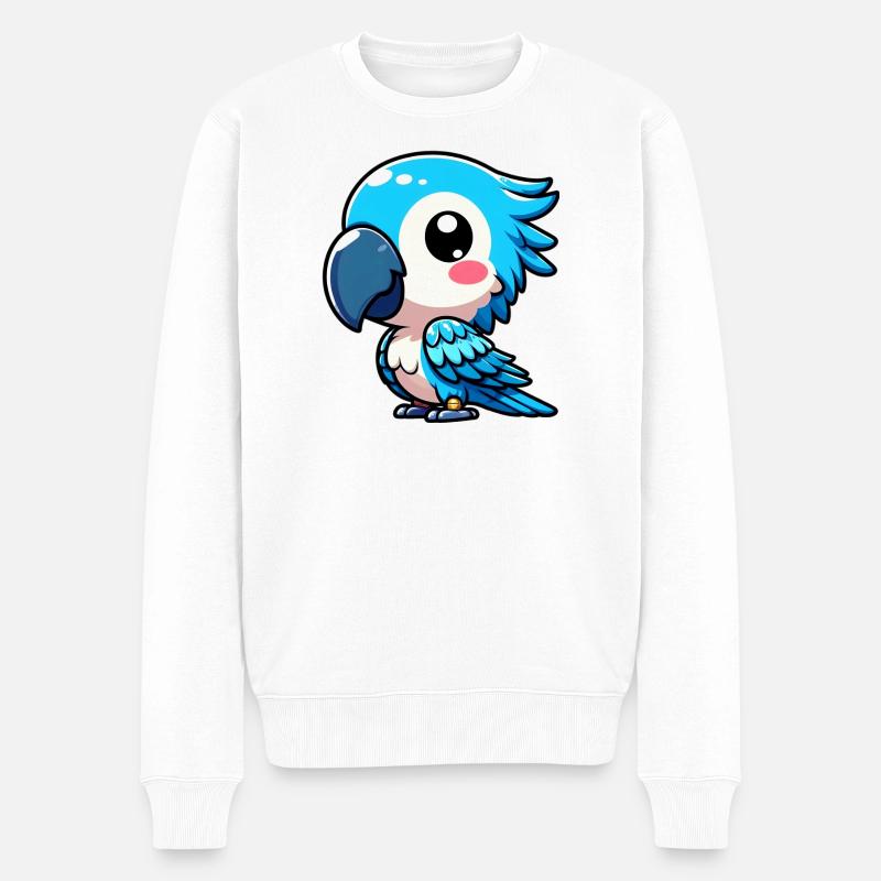 Papagei - Männer Premium Bio Pullover - Weiß