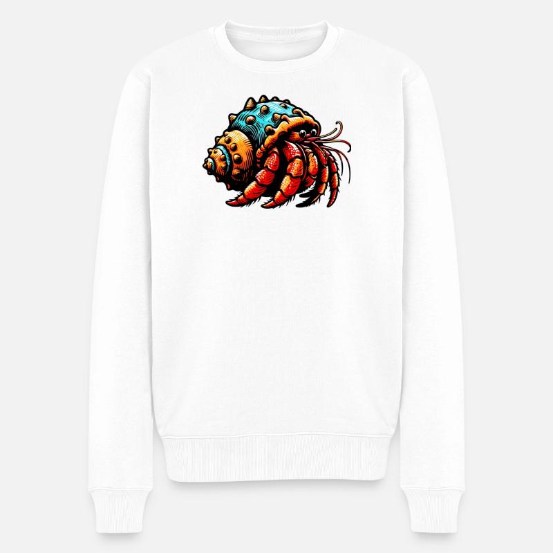 Einsiedlerkrebs - Männer Premium Bio Pullover - Weiß