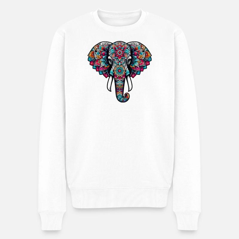 Éléphant - Pull Premium bio Homme - blanc