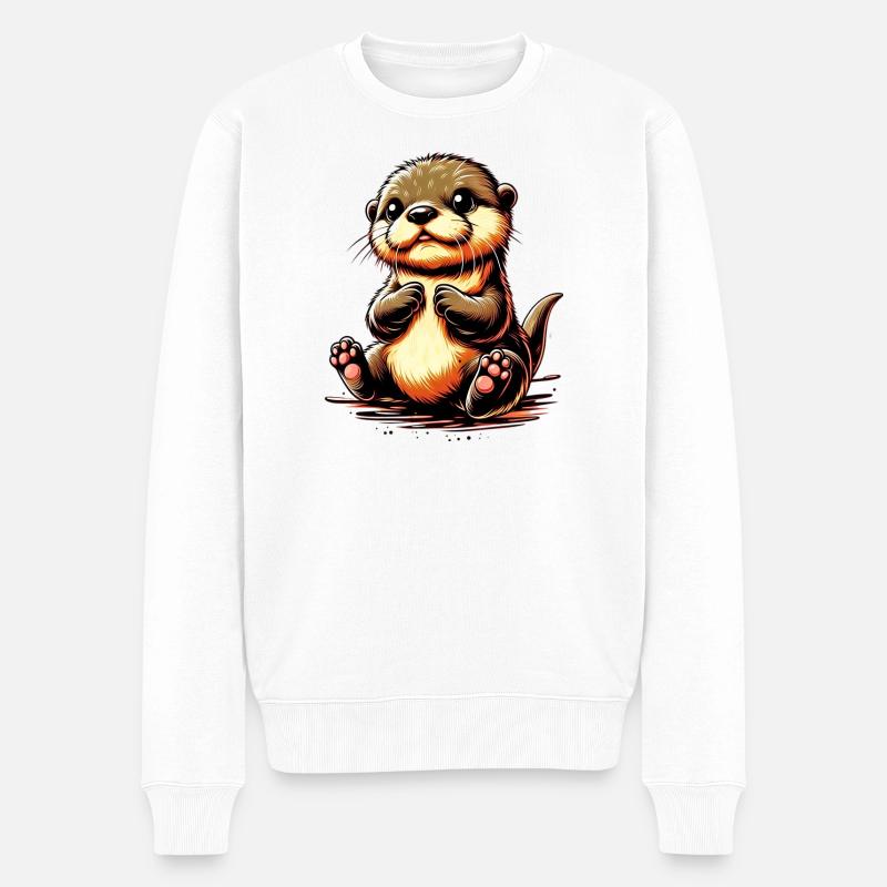Odder - Økologisk premium-sweatshirt til mænd - hvid