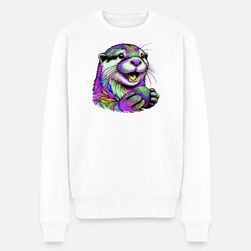 Otter - Männer Premium Bio Pullover - Weiß