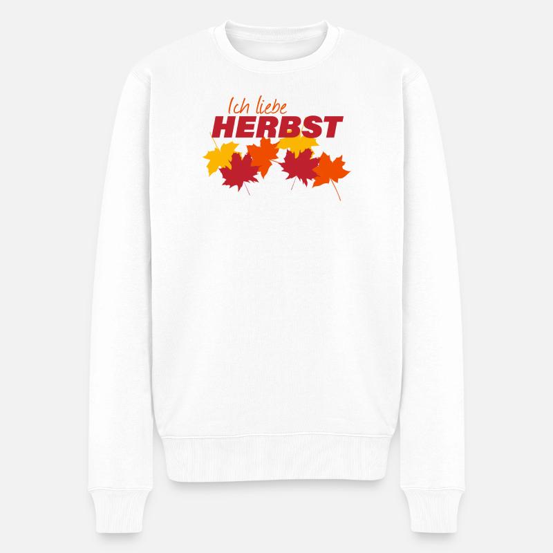 HERBST - Männer Premium Bio Pullover - Weiß