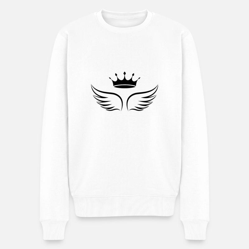 Tiara-Line - Engel der Zukunft - Männer Premium Bio Pullover - Weiß