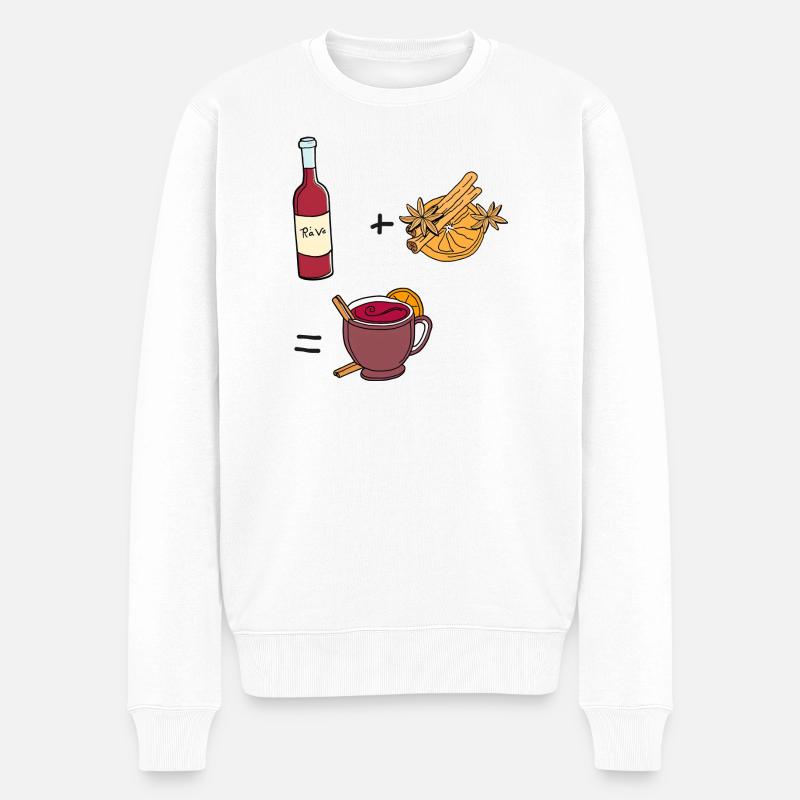 Glühwein - Männer Premium Bio Pullover - Weiß