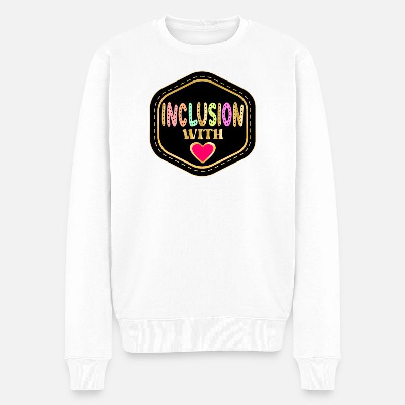 L’INCLUSION AVEC AMOUR - Pull Premium bio Homme - blanc