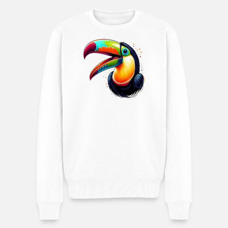Tukan - Männer Premium Bio Pullover - Weiß