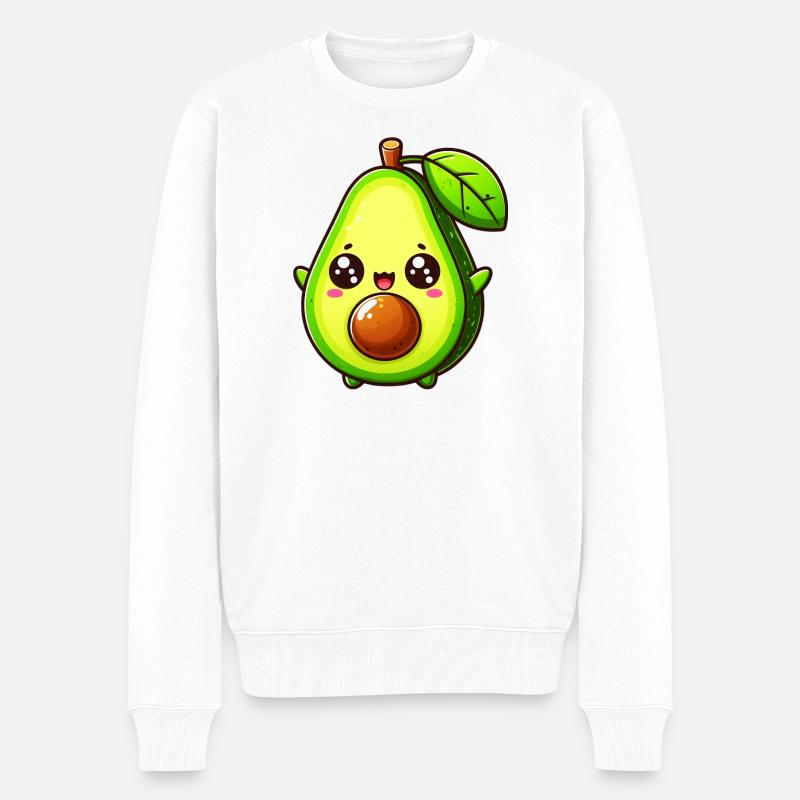 Avocado - Männer Premium Bio Pullover - Weiß